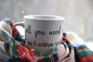 Warm cup of tea and soft socks